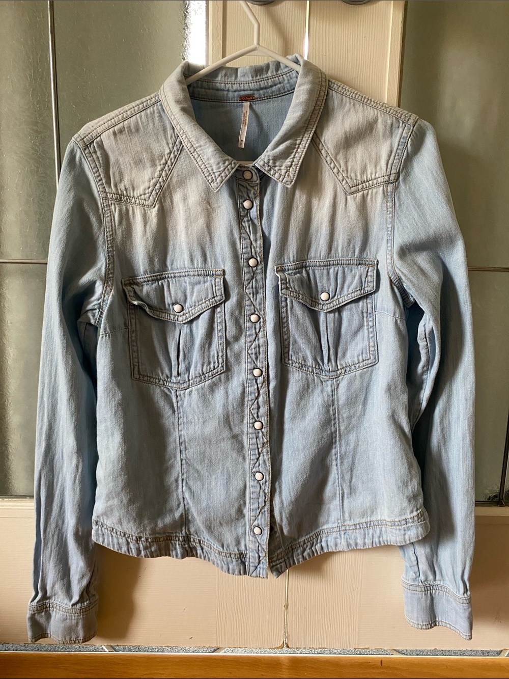 Free People Button Jeans Shirt M